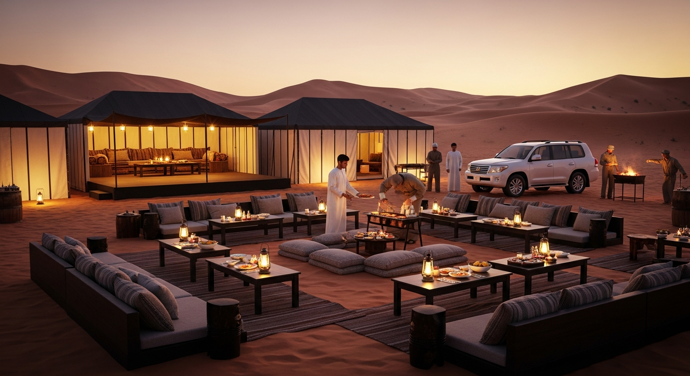 Evening Desert Safari with BBQ Dinner + 30 Min ATV Quad Bike visual